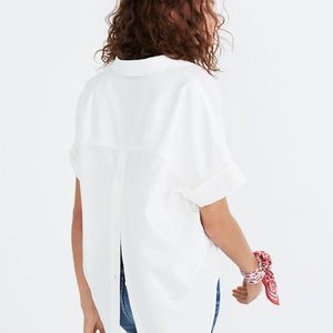 Madewell Courier Button-Back Shirt in Pure White